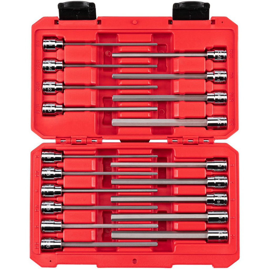 TEKTON Tekton SHB91315 Long Hex Bit Socket Set 3/8 Drive 19 Pc