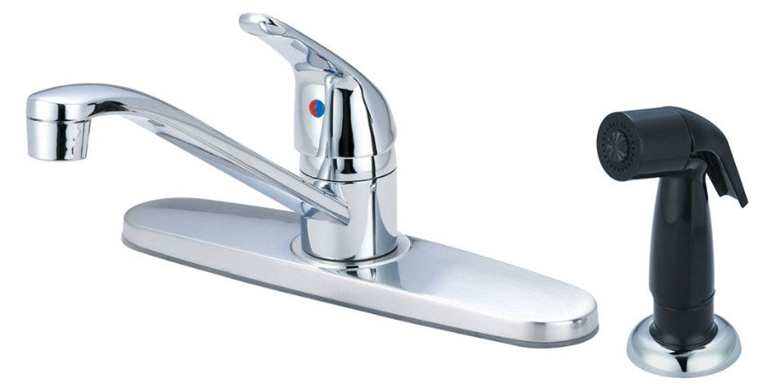 Pioneer K-4161 Elite Brass 1-Handle 4-Hole Swivel Kitchen Faucet, Polished Chrome