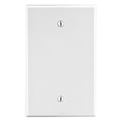 Hubbell P13W 1-Gang Blank Wallplate, Box Mount - White