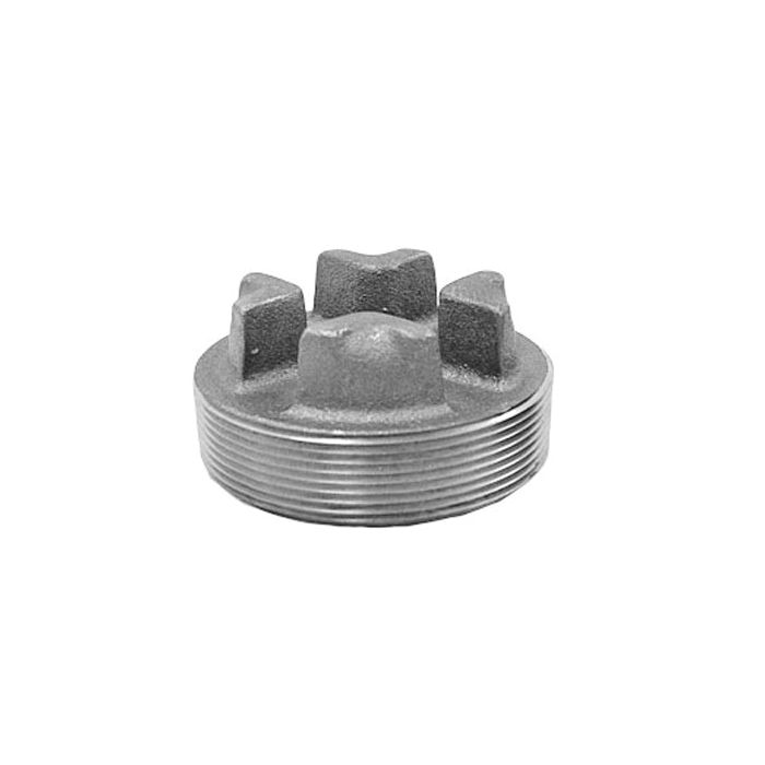 Anvil 0318903283 Fig 389 Cored Bar Head Plug, 6 In Nominal, Mnpt End Style, 125 Lb, Cast Iron, Black Oxide, Domestic