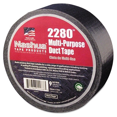 Nashua 1087206 2280 General Purpose Duct Tapes Black 55 meters x 48 millimeters x 9 mil