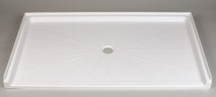 Mustee 3865 Caregiver 65 x 38 in. Single Threshold Center Drain Rectangle Shower Base, White