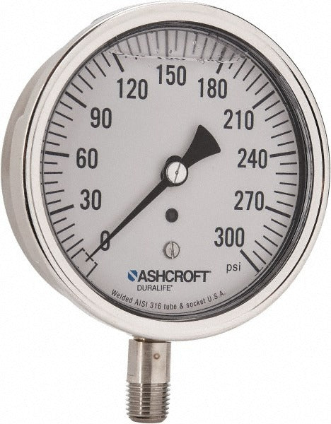 ASHCROFT Ashcroft 94489 Pressure Gauge 0-300 Psi 3.5 in Dial Npt