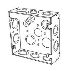 Appleton 4SJ-EK Square Box, Steel, 29.5 cu-in, 14 Outlets, 14 Knockouts