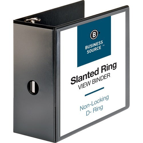 BUSINESS SOURCE Business Source BSN28451 5 Inch D-ring View Binder Black