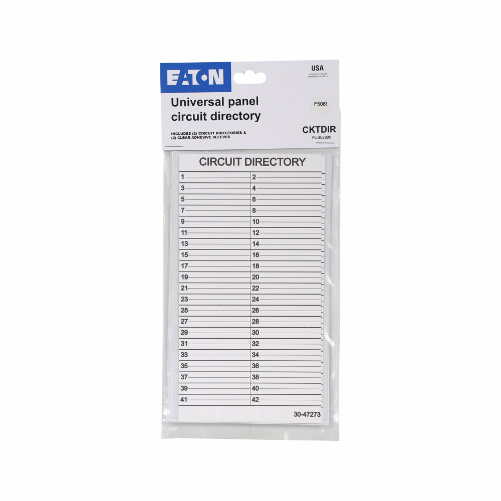 Eaton CKTDIR ETN CKTDIR (2)42 CKT CARD,(2)ADHESI