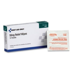 First Aid Only 19-002 Sting Relief Wipes 10 Per Box