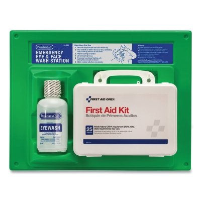 First Aid Only 24-500 First Aid Kit and Eye Wash Station 16 oz Plastic Case