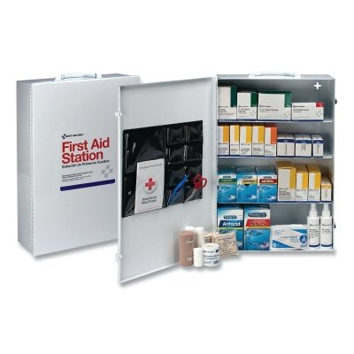 First Aid Only 6175 4-Shelf Industrial First Aid Station Steel Case Wall Mount