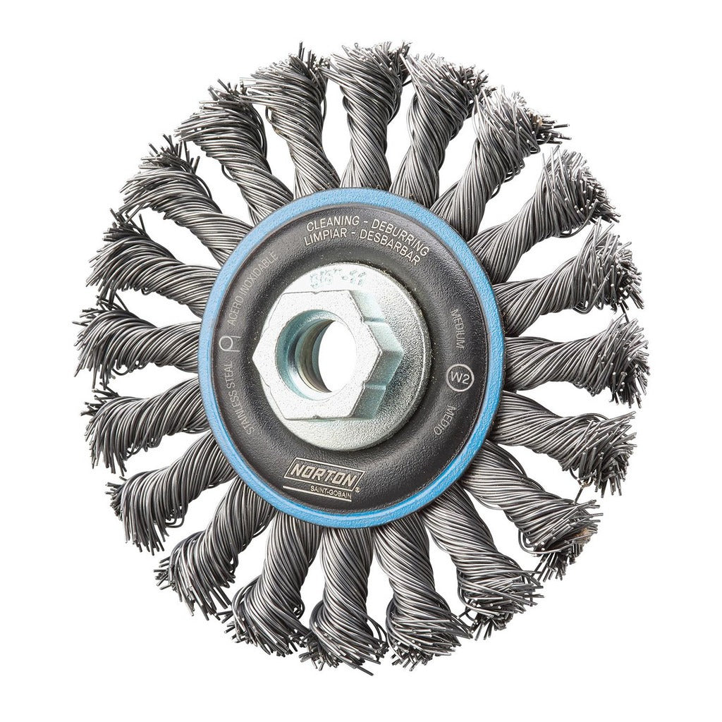 NORTON Norton 69957370138 Wheel Brush 4 in Stainless Steel 20000 Rpm