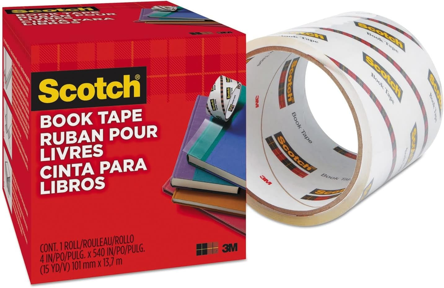 3M 3M MMM8454 See-Through Book Repair Tape (4 in x 15 yd, 3 in core)