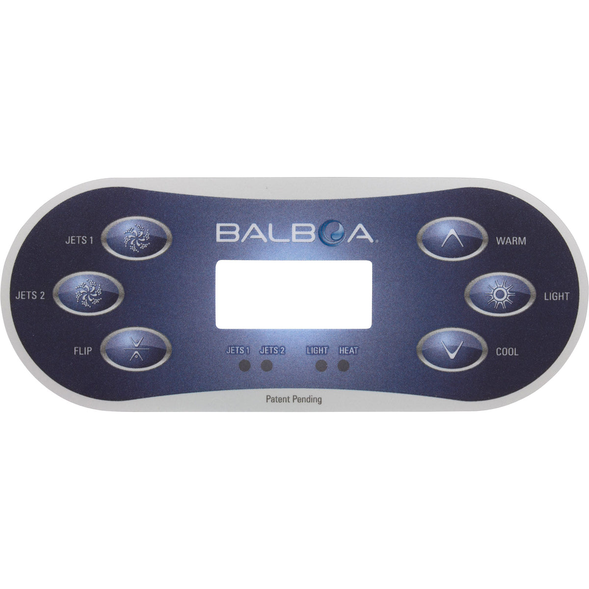 Balboa Water Group 12198 Overlay HQ-BWG TP600 P1 P2 Flip Lt Temp LCD Blu/Wht