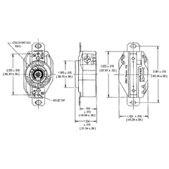 Hubbell HBL2320 20A 250V Twist-Lock Black Nylon Single Flush Receptacle