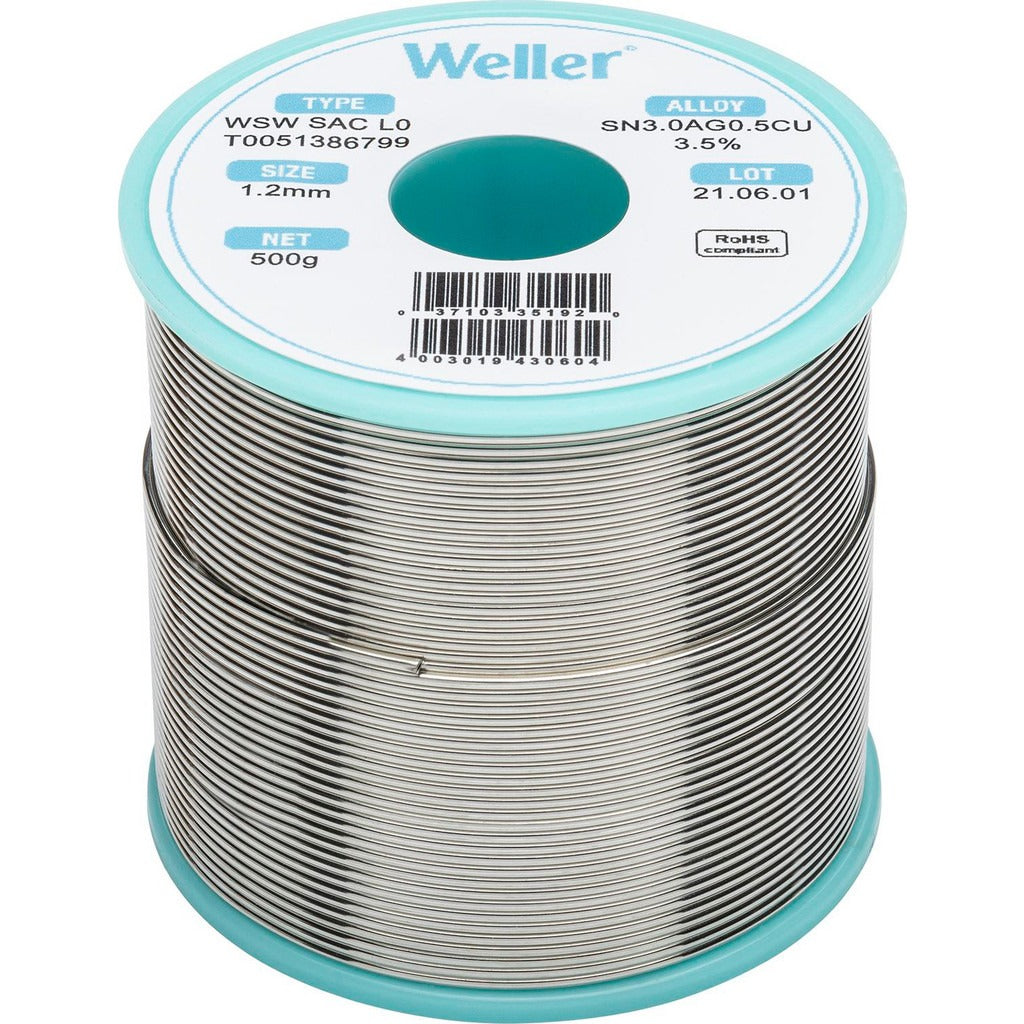 WELLER Weller T0051386799 Lead Free Solder Alloy Spool 500 G