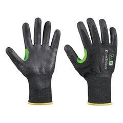 Honeywell 24-0513B/9L CoreShield A4/D Coated Cut Resistant Gloves, 9/L, HPPE/Basalt, Nitrile Micro-Foam, 13 ga, Black