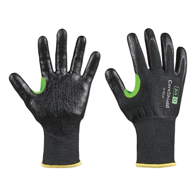 Honeywell 24-0913B/9L CoreShield A4/D Coated Cut Resistant Gloves 9/L HPPE/Basalt Smooth Nitrile 13 ga Black