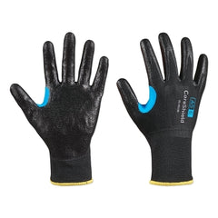 Honeywell 25-0913B/9L CoreShield A5/E Coated Cut Resistant Gloves 9/L HPPE/SS Smooth Nitrile 13 ga Black