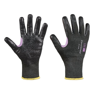 Honeywell 28-0910B/9L CoreShield A8/F Coated Cut Resistant Gloves 9/Large HPPE/Kevlar/Alloy Smooth Nitrile 10 ga Black