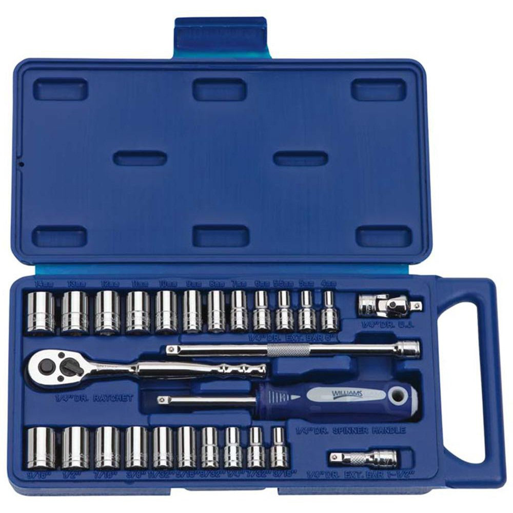 WILLIAMS COMFORT PRODUCTS Williams JHW50672B Ratchet Socket Set 27 Pc 1/4 in Drive