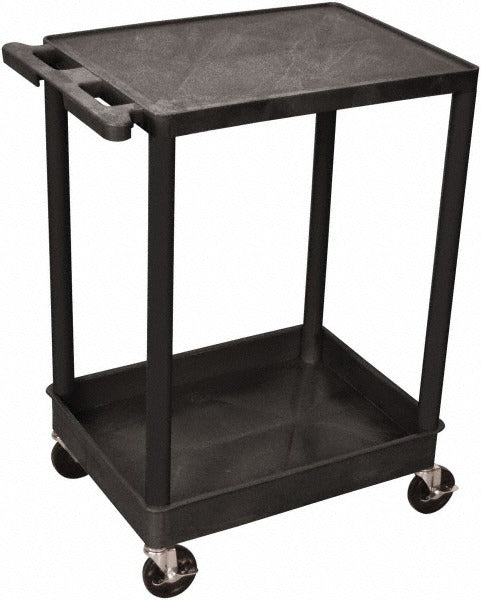 LUXOR Luxor STC21-B Shelf Utility Cart 2 Shelf Plastic Black