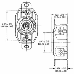 Hubbell wiring device HBL2410 20A 125/250V AC twist-lock black nylon single flush receptacle