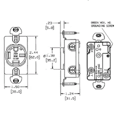 Hubbell HBL8420 20 Amp 250 Volt 3-Pole 4-Wire NEMA 15-20R Black Single Straight Blade Receptacle