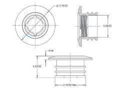 AquaStar ES1022WB01 Choice Large Wall Fitting with 1 1/2 FPT and Water Barrier | White | ES1022WB01