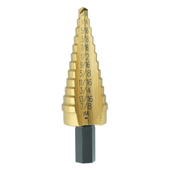 Irwin 15104 Step Drill Bit, Titanium Nitride Coated, 3/16 to 7/8, 3/8 Shank