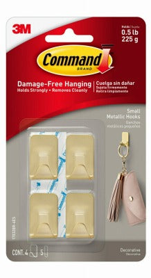 3M 3M Company 17032BR-4ES Small Brass Command Hook 4 Pack