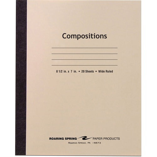 ROARING SPRING Roaring Spring ROA77340 Wide-ruled Composition Book 20 Sheets