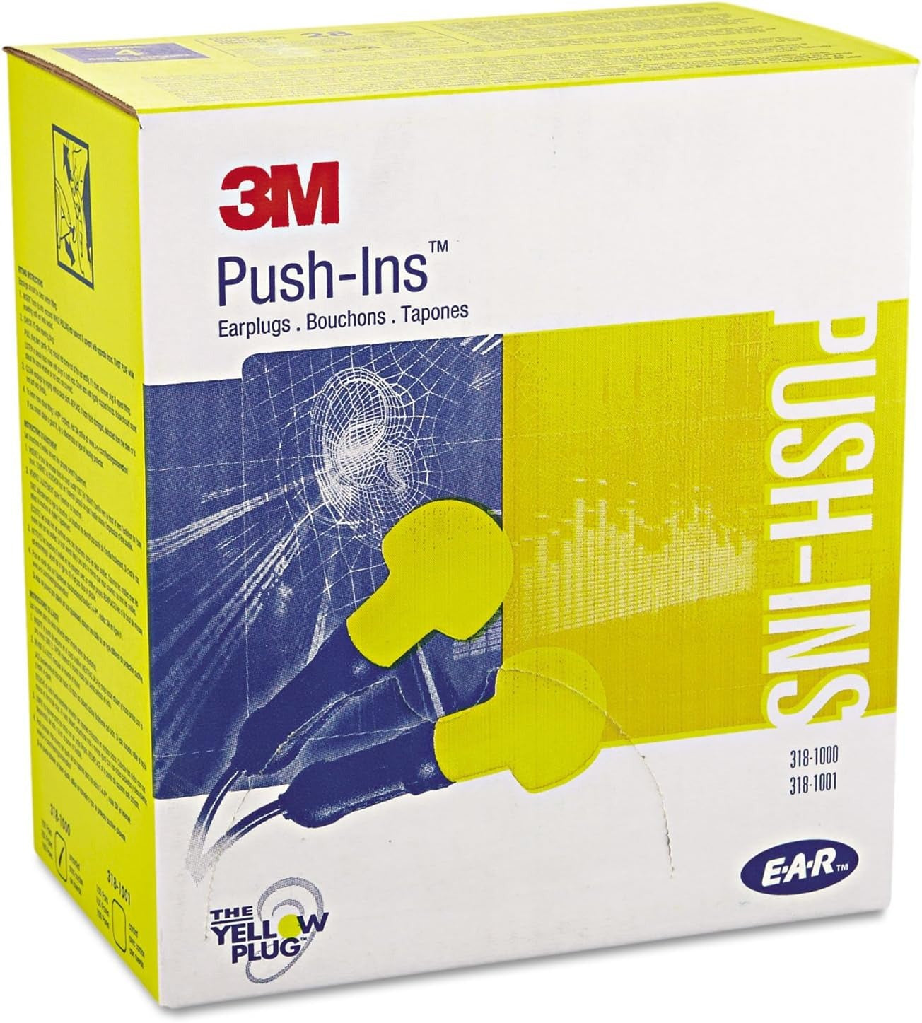 3M 3M 318-1000 E-A-R Push-Ins Earplugs 100 Pair Pack