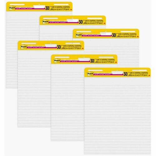 3M 3M MMM561WLVAD6PK Post-it Easel Pad 25x30 in Ruled 6-pack