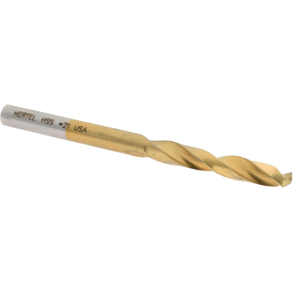 HERTEL Hertel 2387389 Screw Machine Drill Bit Size 21 Tin Hss