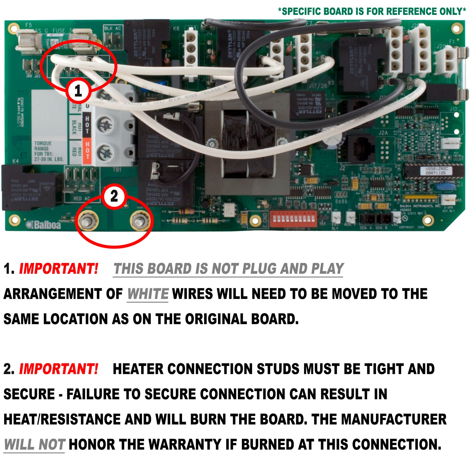 Balboa 54638-01 Circuit Board VS504SZ