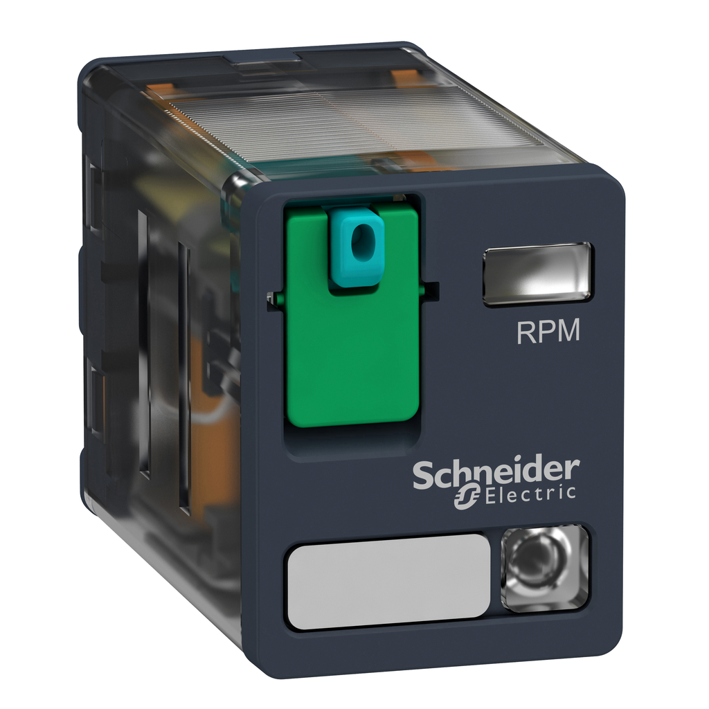 Schneider Electric RPM22BD Square D RPM22BD 24 VDC 15 Amp 2NO 2NC Din Rail/Panel Mount Plug-In Relay