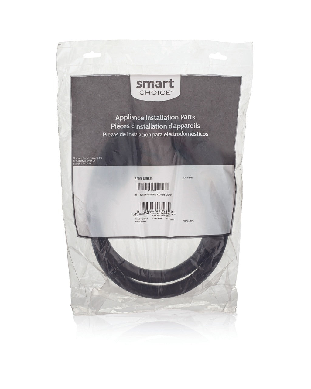 ELECTROLUX Electrolux 5304512986 4-Wire Range Cord 50 Amp (4 ft EHPI5304512986)