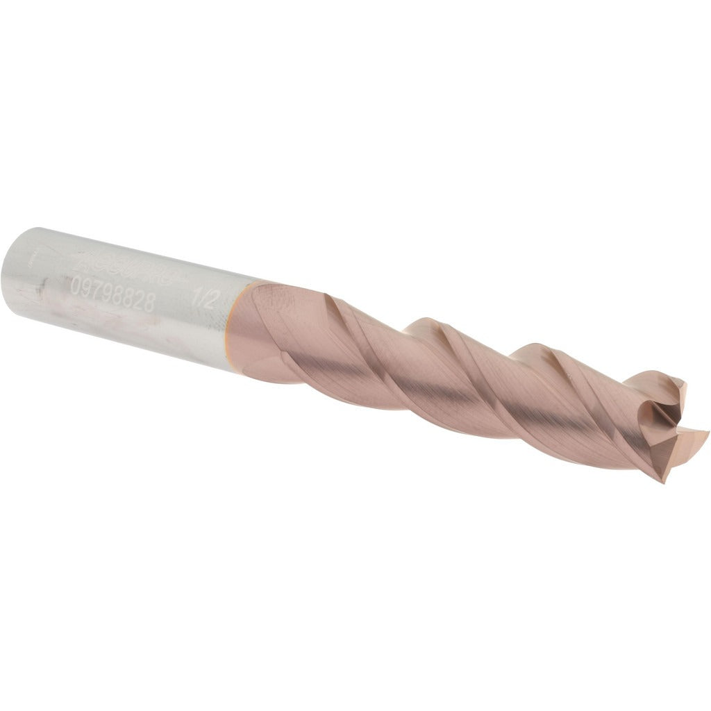 ACCUPRO Accupro 12182224 Square End Mill 1/2 in 3 Flute Carbide Ticn