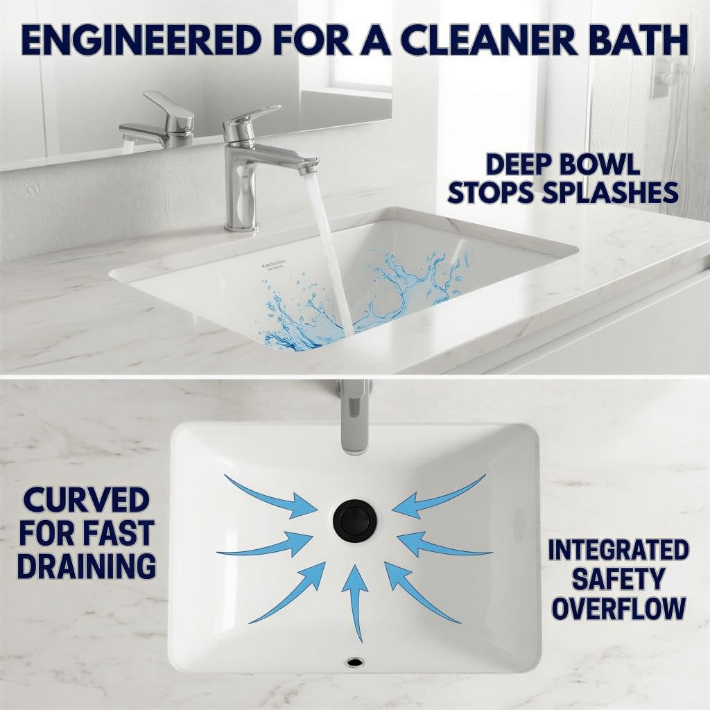 NANTUCKET SINKS Nantucket Sinks UM-18X12-W Undermount Bathroom Sink White