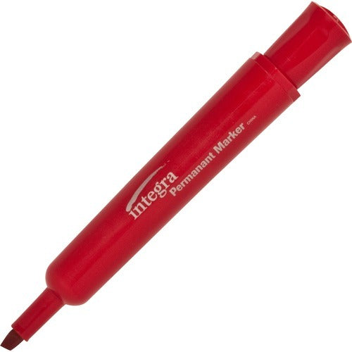 INTEGRA Integra ITA33328 Red Chisel Tip Permanent Marker 12 Pack