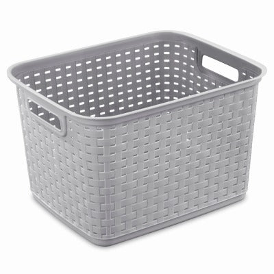 STERILITE Sterilite 12736P06 Wicker Weave Basket Espresso 6 Pack
