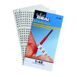 Ideal 44-103 Wire Marker Booklet 1/4 x 1-1/2 Inch Legend 1-45