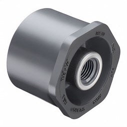 Spears 838-128SR Reducing Bushing Flush Stainless Steel Collar 1 x 1/4 Inch PVC Spigot x SR FIPT Schedule 80 838-128SR