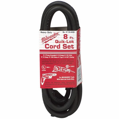 MILWAUKEE Milwaukee 48-76-4008 Quik-lok 8 Ft 3-wire Replacement Cord