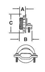 Steel Electric Products SC4 1-1/2 Inch Die-Cast Zinc Non-Metallic Sheathed Service Entrance Cable Connector