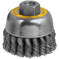 Dewalt DW4915 3 Cup Brush with 7/8 Long x 0.02 Dia. Knotted - Partial Twist Steel Bristles