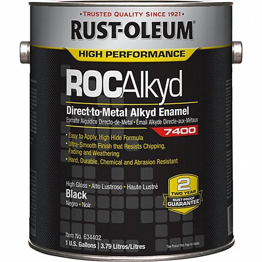 Rust-Oleum 634402 Black Paint 1 Gal DTM 7400 System