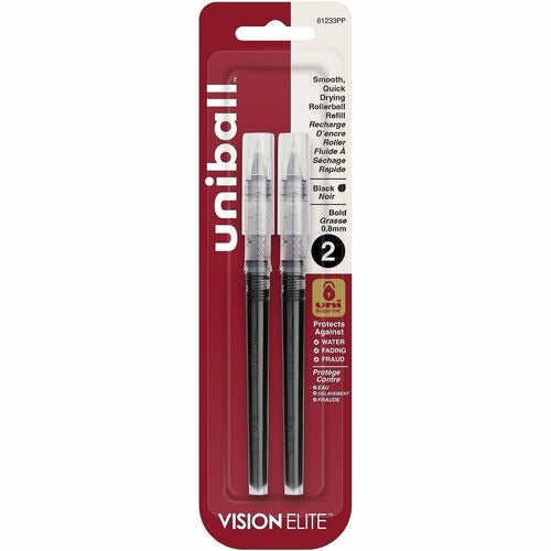 UNI-BALL Uni-ball UBC61233PP Rollerball Pen Refill Black 2-pack
