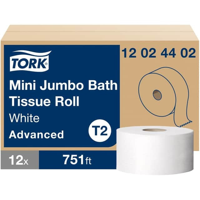 TORK Tork TRK12024402 Mini Jumbo Toilet Paper Roll 751 ft (12/Carton)