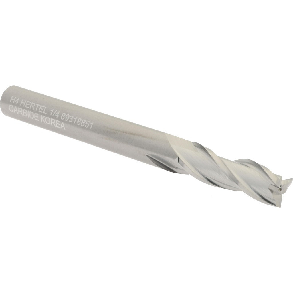 HERTEL Hertel 750007 Square End Mill 1/4 in 3 Flute Solid Carbide