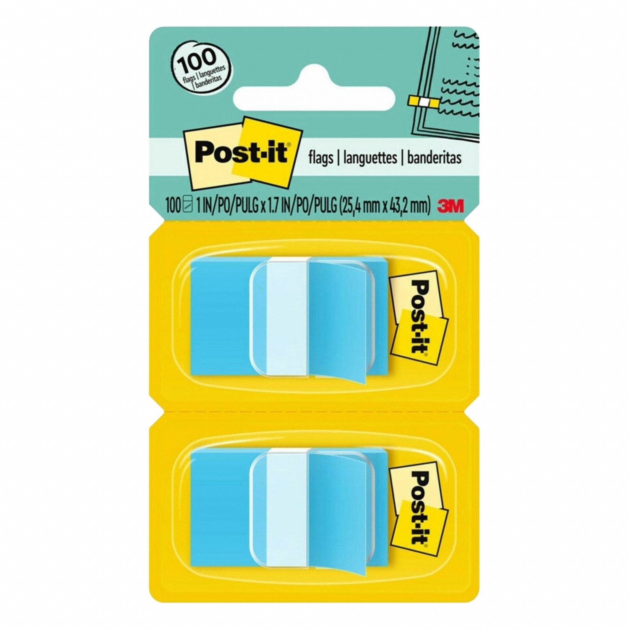 3M 3M MMM680BE2 Post-it Flags 1 in x 1.75 in (100 Pack)